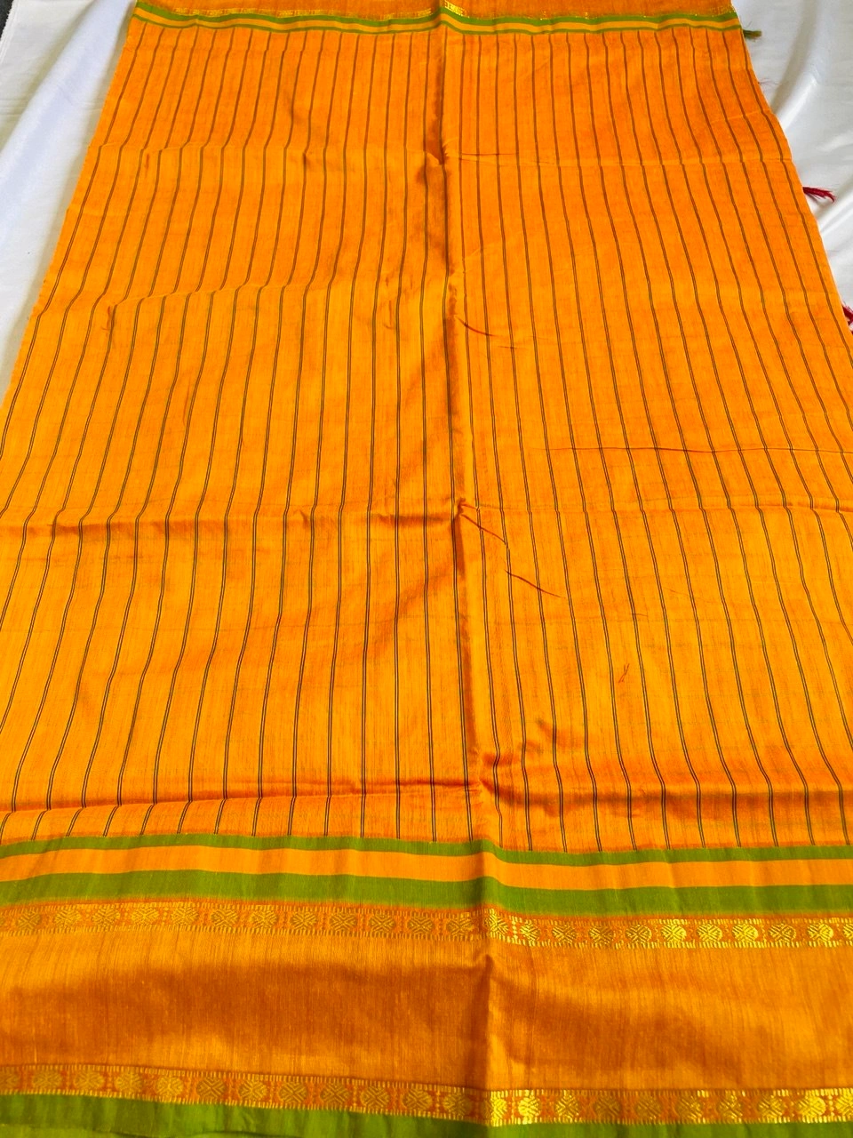 Chettinad Cotton Saree - Mustard Yellow - Image 2