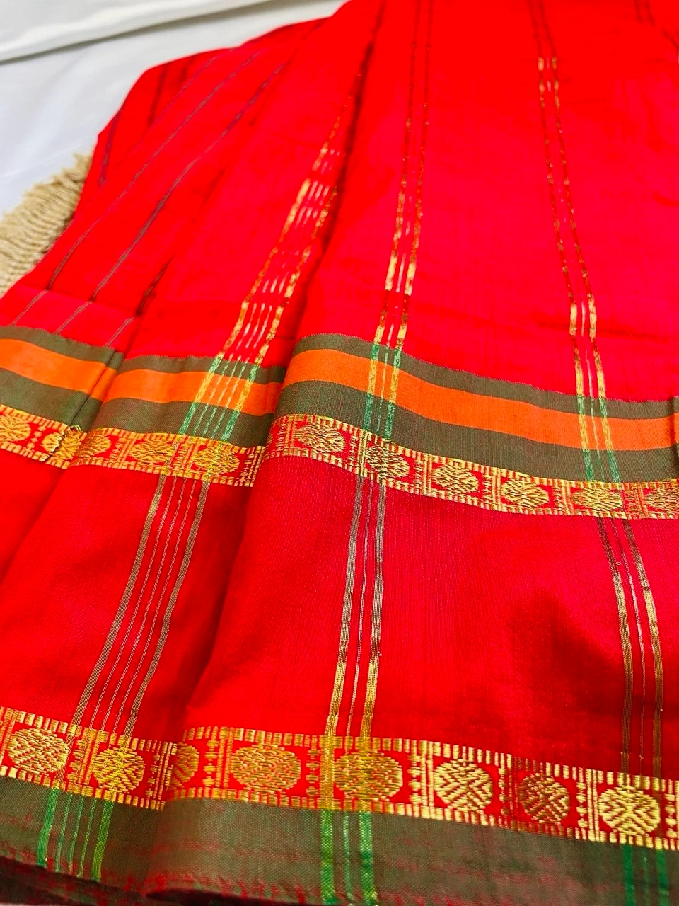 Chettinad Cotton Saree - Sindoor Red - Image 2